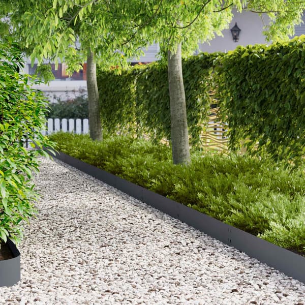 Kant för gräsmatta 10 pcs 100 x 20 cm Stål Antracit