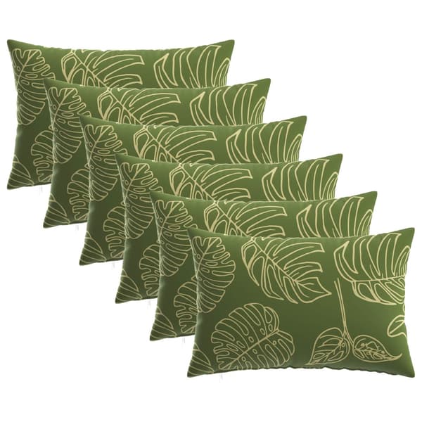 Kudde med kudde HEERLEN 6 st Bladdesign Polyester