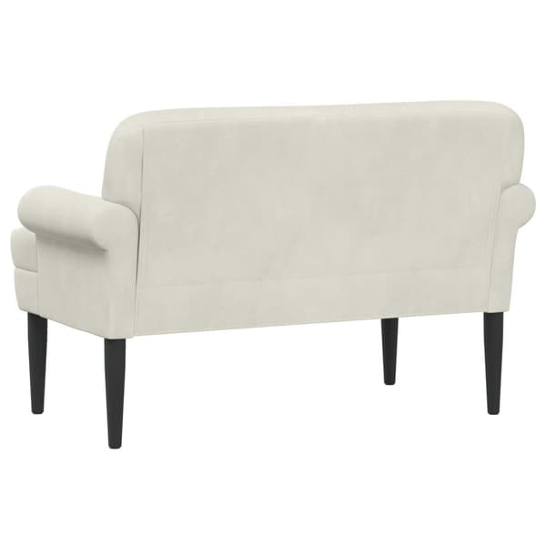 Loveseat med knapprapport Gräddvit 120 x 66 x 78 cm Sammet (V)
