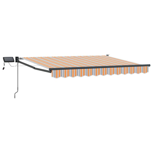 Manuell utdragbar markis med LED-lampor 3,5 x 2,5 m