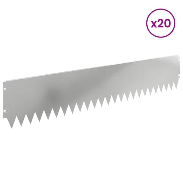 Kant för gräsmatta 20 pcs 103 x 20 cm Stål Silver