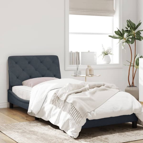 Bed Frame without Mattress Dark Grey 90x200 cm Velvet
