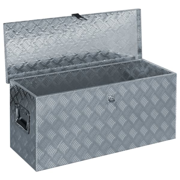 Förvaringslåda aluminium 90,5x35x40 cm silver