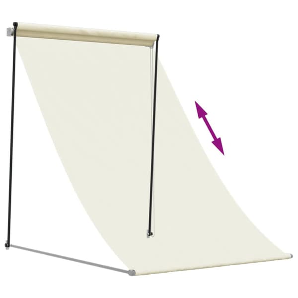 Infällbar markis gräddvit 100x150 cm tyg och stål
