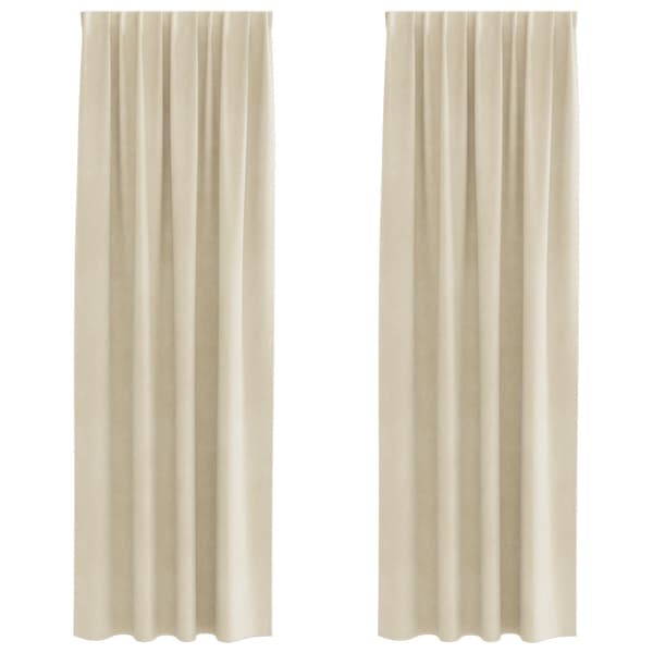 Mörkläggningsgardiner 2 pcs Kräm 140 x 245 cm Sammet