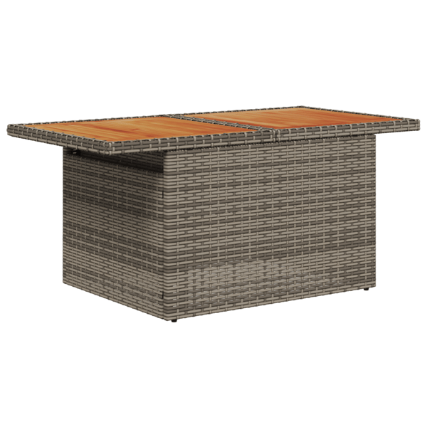 Trädgårdsoffset med lagring 9 pcs Grå Poly rattan