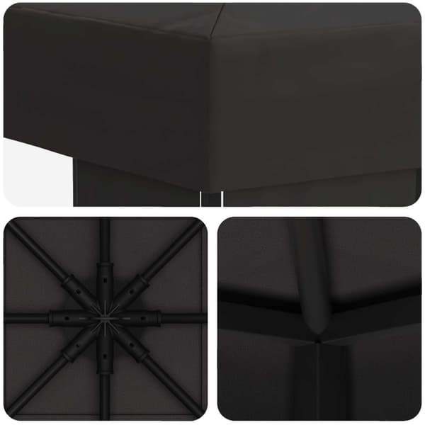 Paviljong 3 x 3 m Antracit Polyester och Stål 190