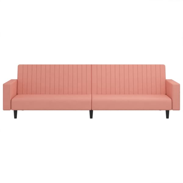 Bäddsoffa 2-sits rosa sammet