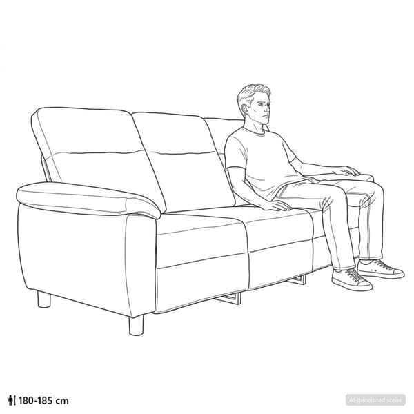 Soffa Mörkgrå 214 x 90 x 95 cm Tyg