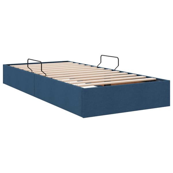 Ottoman Sängram med lagring Blå 90 x 200 cm tyg