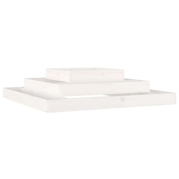 Odlingslåda vit 110x110x27 cm massiv furu