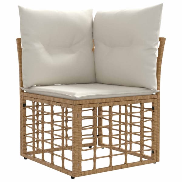 Utomhussoffset 13 pcs Naturlig och Creamvit Polyester