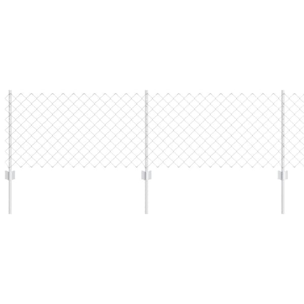 Kedjegaller med stolpe 10 x 0,6 m Galvaniserat stål Silver Mesh