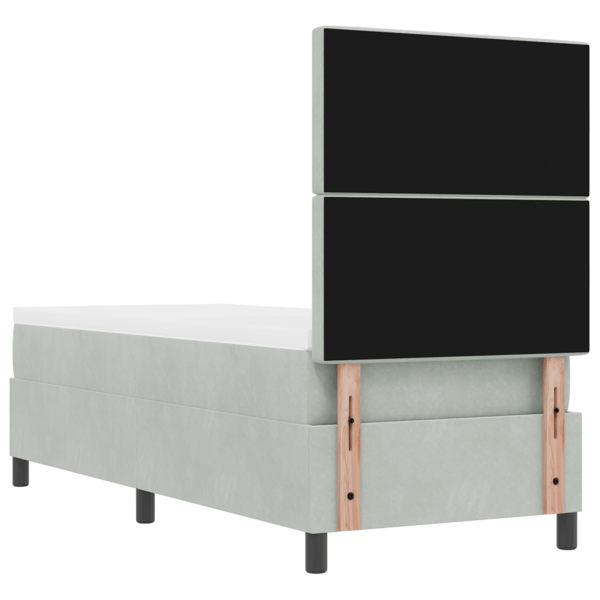 Bäddfjäder med madrass Ljusgrå 80 x 200 cm Sammet