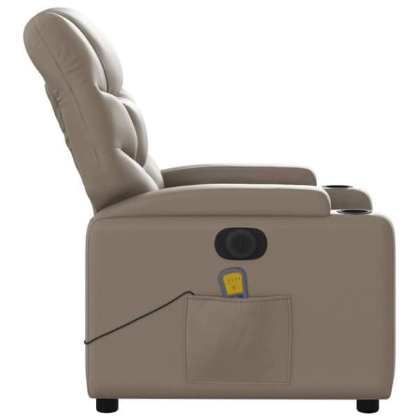 Elektrisk massagefåtölj cappuccino konstläder
