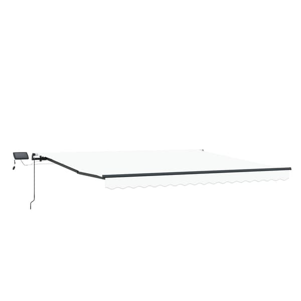 Utdragbar markis Vit 450 × 350 cm Duk och Aluminium