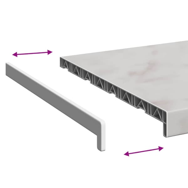 Fönsterbräda Marmorstruktur 60 x 45 x 4,5 cm PVC