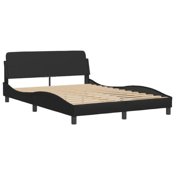 Bed Frame with LED without Mattress "Zadar" Black 120x200 cm