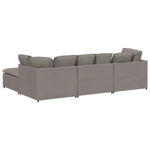 Modulsoffa med fotpall och dynor i taupe