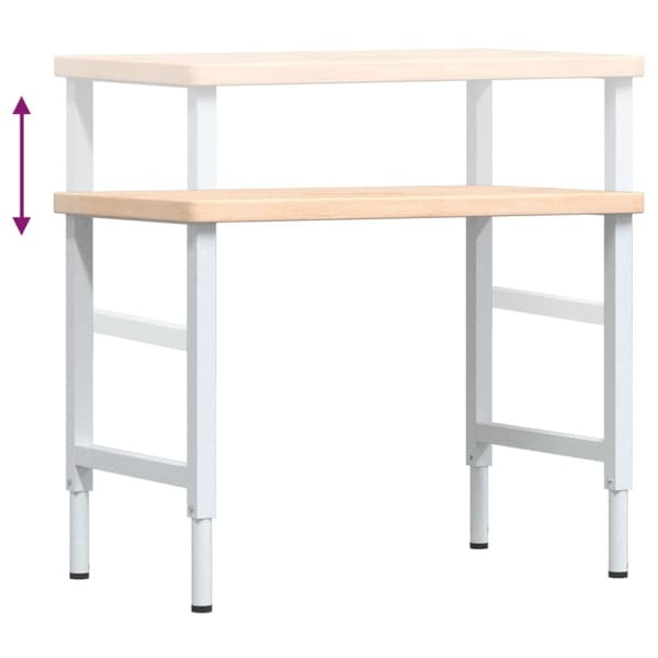 Arbetsbänk 100x60x(73-99,5) cm massiv ek rektangulär