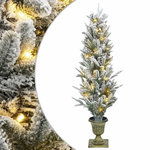 Mini julgran 120 cm 100 LED-lampor Varmvit PVC och PE
