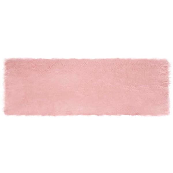 Fuskfäll matta TAFALLA Rosa 80 x 250 cm Polyester