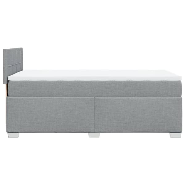 Ramsäng med madrass ljusgrå 100x200 cm tyg