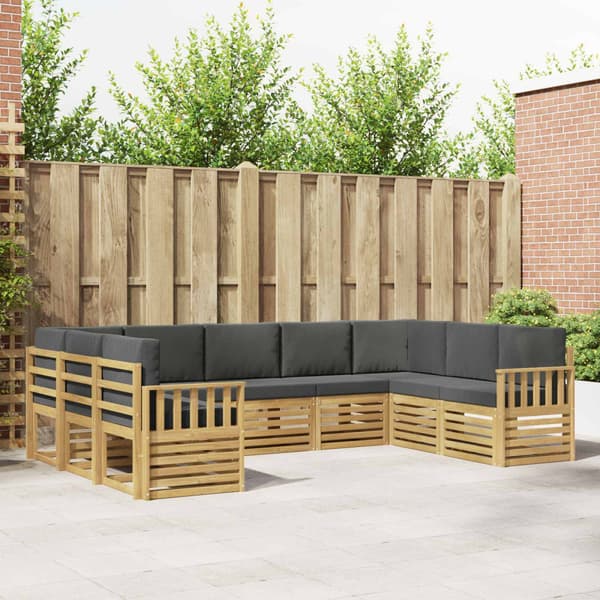 Utomhussoffset 7 pcs Vit och Antracit 304 x 128,5 x 73 cm