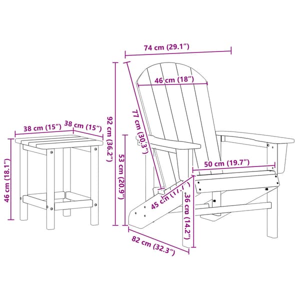 Trädgård Stol 3 pcs Vit polyeten