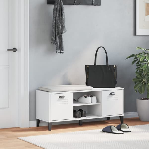 Skobänk VIKEN vit 106x35x45 cm konstruerat trä
