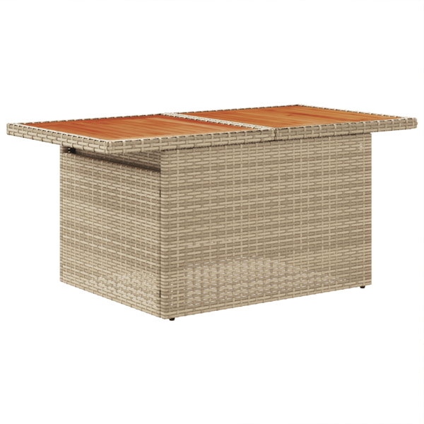 Trädgårdsoffset med lagring 9 pcs Beige Poly rattan