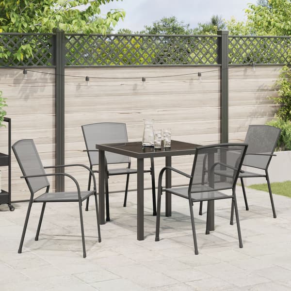Trädgårdsmöbelset 5 pcs Antracit Pulverlackerat stål