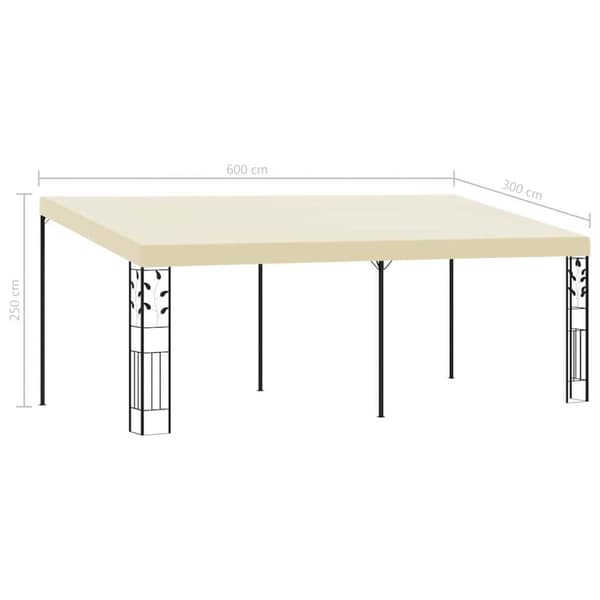 Väggmonterad paviljong 6x3x2,5 m gräddvit