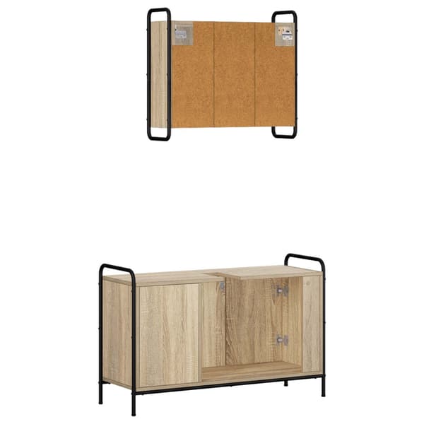 Badrumsskåpsset 2 st Sonoma-ek 65,5 x 34 x 61 cm