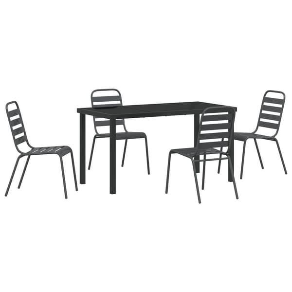 Trädgårdsmöbelset 5 pcs Antracit Pulverlackerat stål
