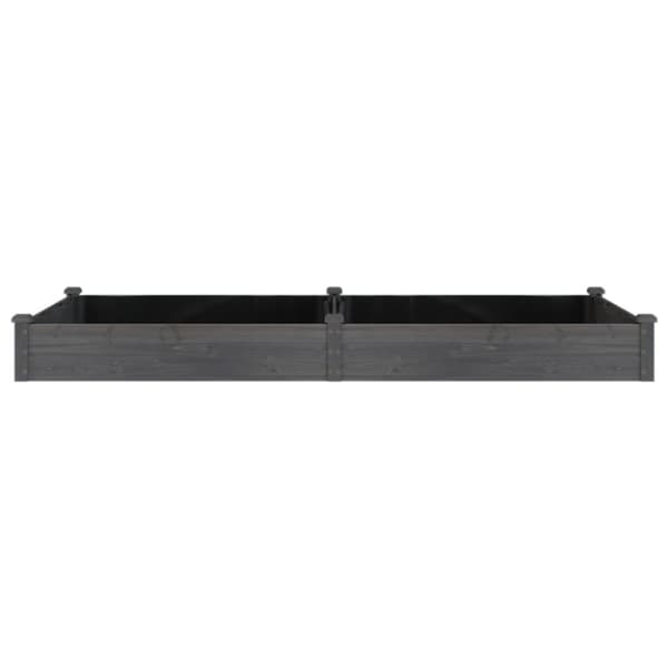 Odlingslåda med foder grå 240x120x25 cm massivt granträ