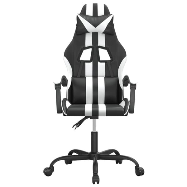 Gamingstol svart och vit konstläder