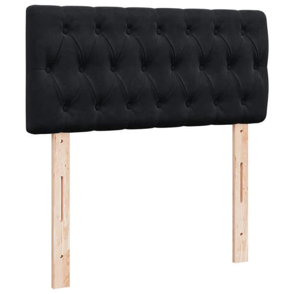 Ramsäng med madrass svart 90x190 cm sammet