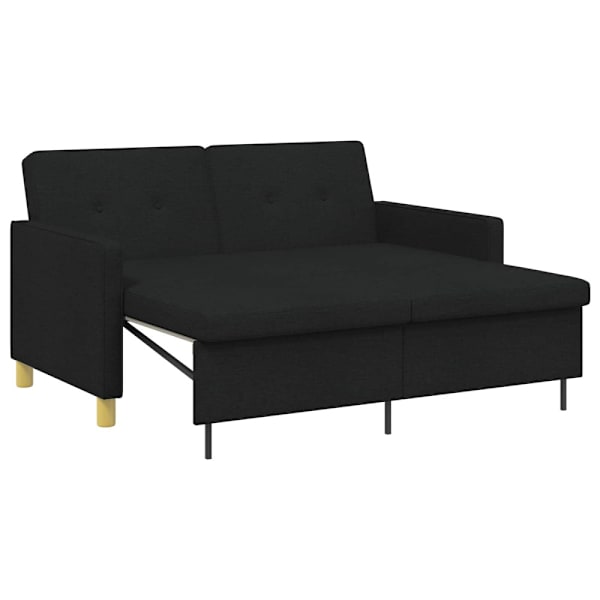 Pull Out Sofa Bed Svart Tyg