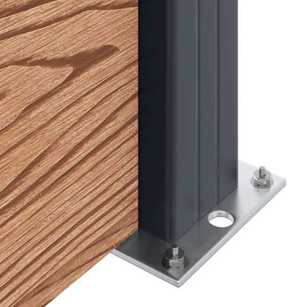 Stängselpanel 3 pcs WPC och aluminium Brun