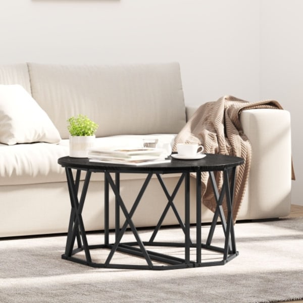 Kaffebord Svart Ek 80x80x42 cm Tillverkat trä