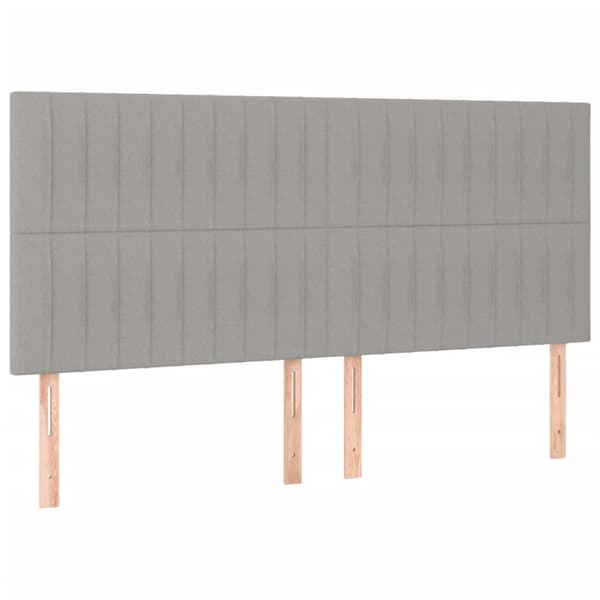 Ramsäng med madrass & LED ljusgrå 200x200 cm tyg