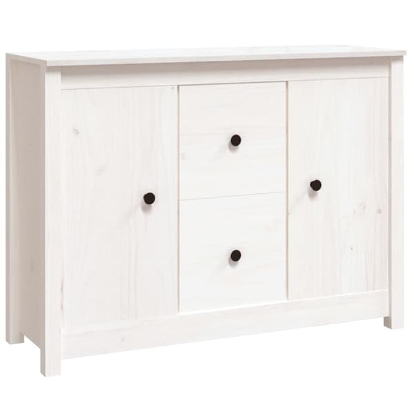Skänk vit 100x35x74 cm massiv furu