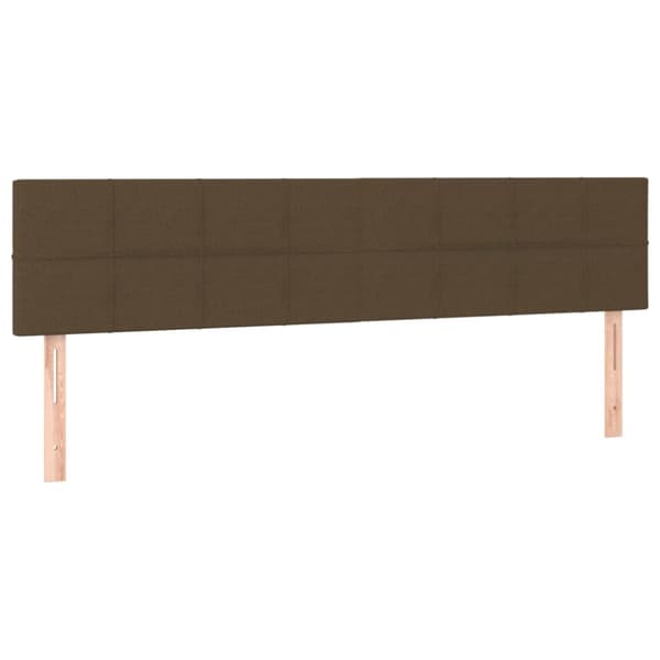 Ramsäng med madrass mörkbrun 200x200 cm tyg