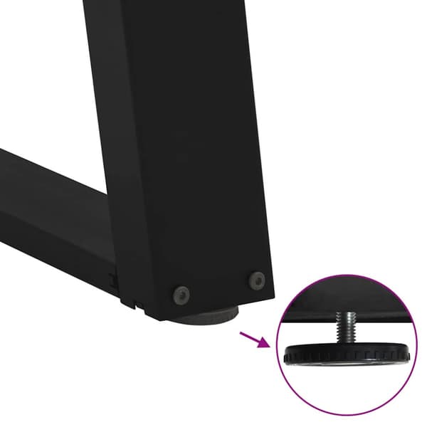 Soffbordsben U-formade 2 st svarta 60x(42-43) cm stål
