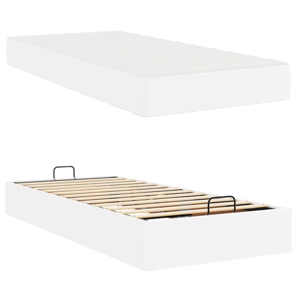 Sängram med madrass Övrigt 2 pcs Vit PVC