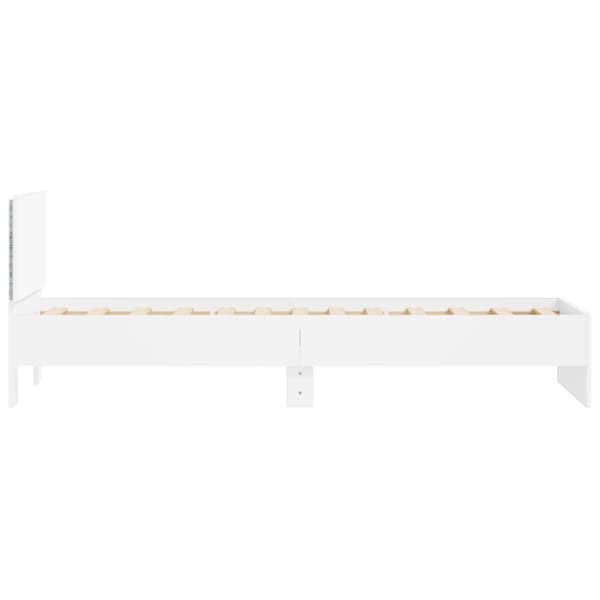 Sängram med LED Vit 80 x 200 cm Konstruerat trä