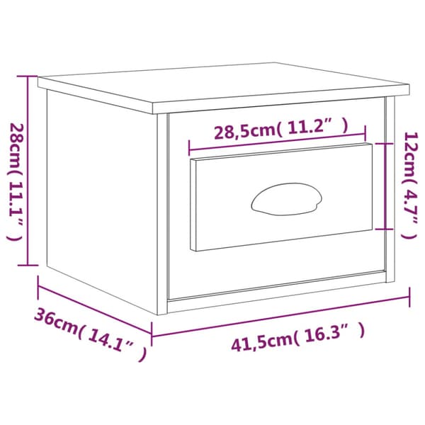 Väggmonterade sängbord 2 st brun ek 41,5x36x28 cm