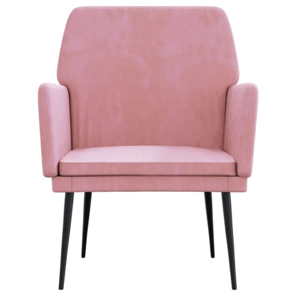 Fåtölj rosa 62x79x79 cm sammet