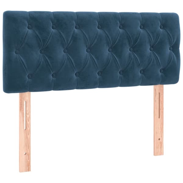 Ramsäng med madrass mörkblå 100x200 cm sammet